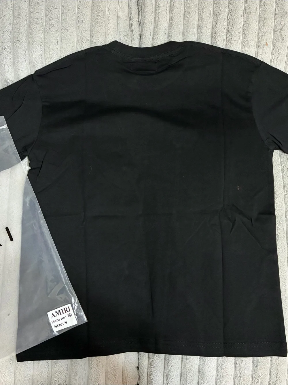 AMIRI Black Crewneck T-Shirt with White Logo